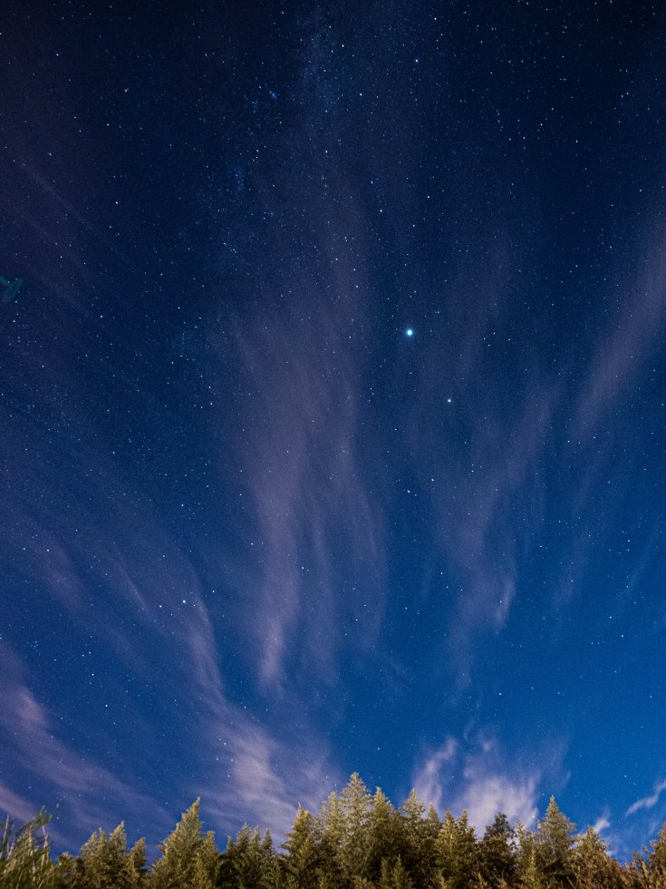 A star filled  sky during nighttime. 
