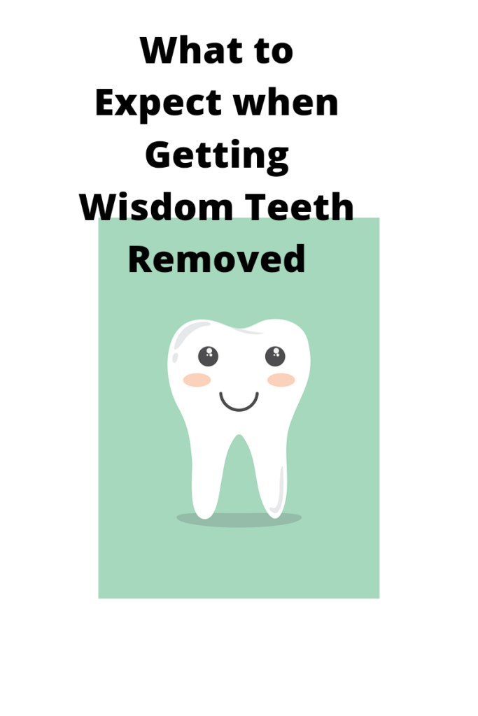 Image is a cartoon depicting a teeth cleaning. Text reads what to expect when getting wisdom teeth removed